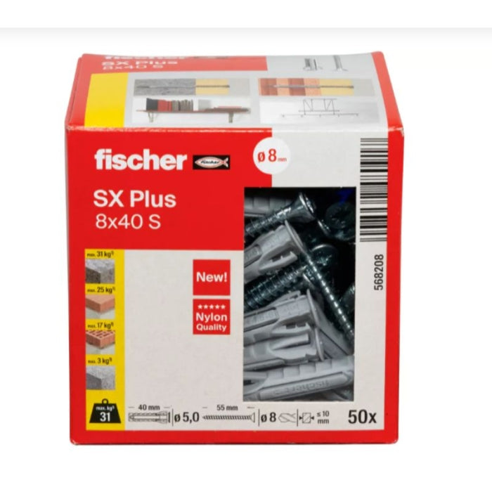Tacos SX Plus 8x40 S/20 (50 CAJA ) 568208 FISCHER