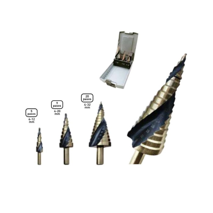 Juego Brocas Escalonadas HSS 3PZ FERROTECH N05 - 28417