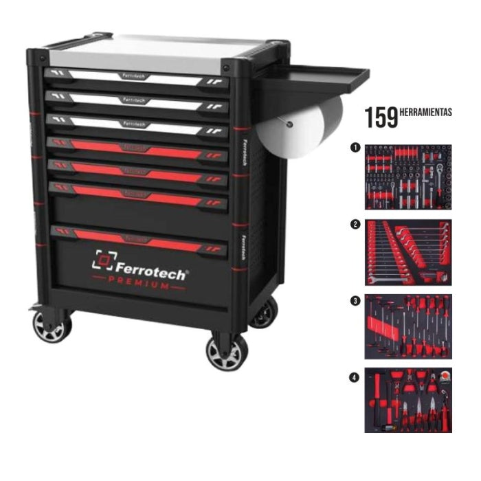 Carro 7 Cajones 159 Herramientas FERROTECH N05-28422