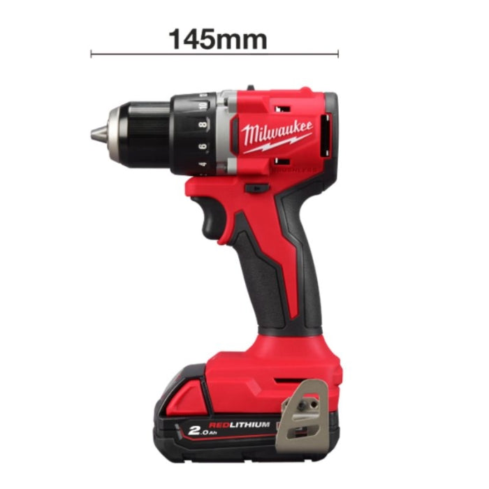 Taladro Atornillador Compacto Sin Escobillas M18 M18BLDDRC-202C 4933492833 MILWAUKEE