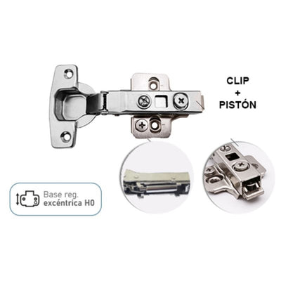 Bisagra Cazoleta S/Acodada 110 PISTON CLIP 3D 27821 NOBATECH