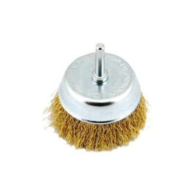 Cepillo Copa Alambre Ondulado C/Vastago 50MM. 24089 FERROTECH