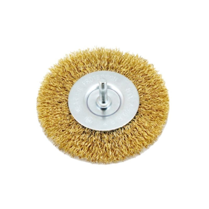 Cepillo Circular Alambre Ondulado C/Vastago 75MM. 24093 FERROTECH