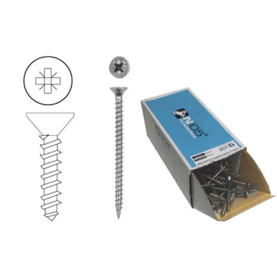 Tornillo PZ C/Plana 4,0X40 Cincado 1000 21279 N05