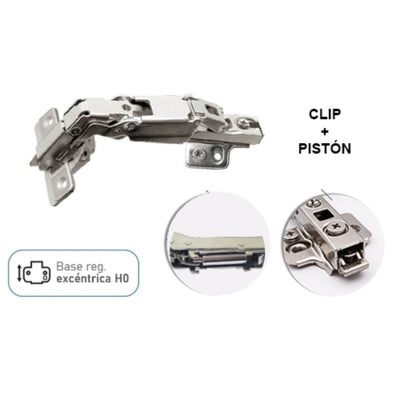 Bisagra Cazoleta Pistón 165 S/Acodada 35mm 3D CLIP N05 27906 NOBATECH