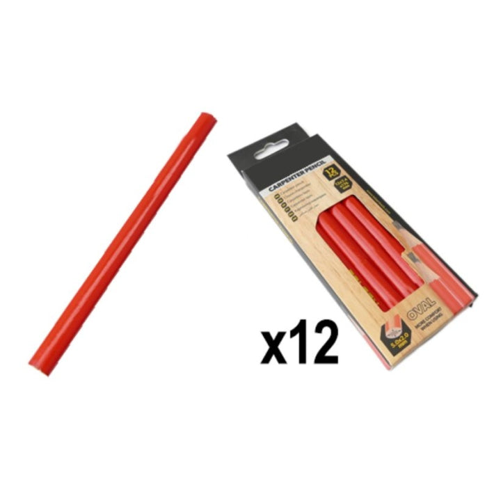 Lápiz Carpintero Ovalado Rojo 28413 FERROTECH N05