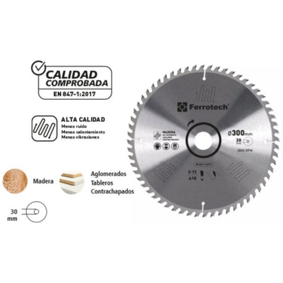Disco De Wida Para Madera 305MM Z96 27619 FERROTECH N05