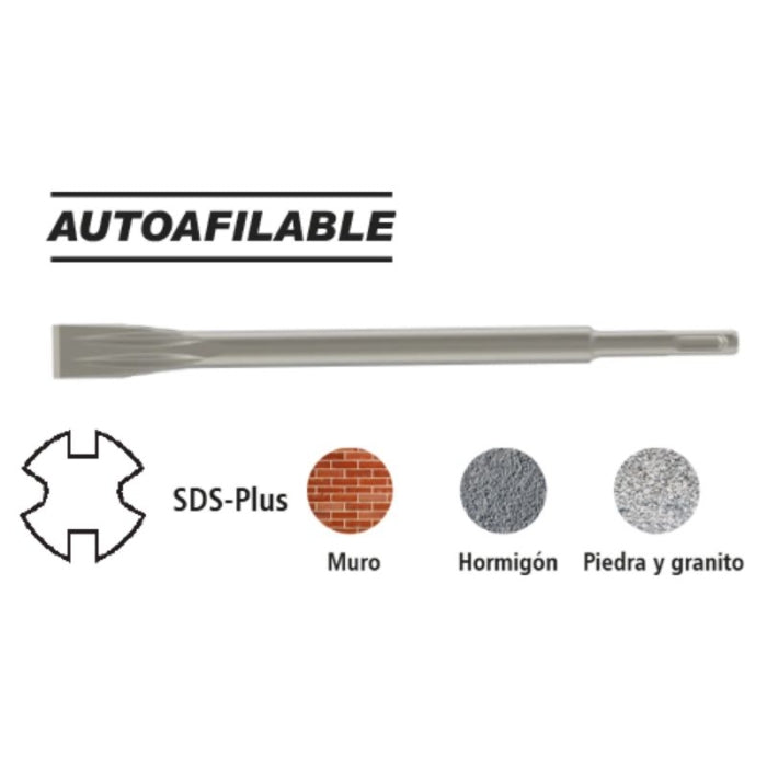 Cincel Pablo Autoafilable SDS-PLUS 14x250x20mm 28197 FERROTECH N05