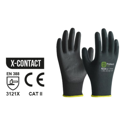 Guante X-Contact Poliuretano negro T8-M Protect05 28374 N05