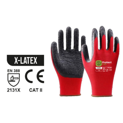 Guante X-Latex Rugoso Negro-rojo T10-XL Protect05 28388 N05