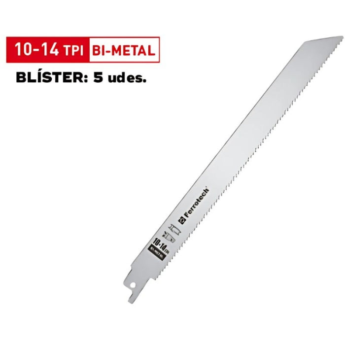 Sierra De Sable BI-MET 225mm 10-14TPI (5 Ud) 27657 FERROTECH N05
