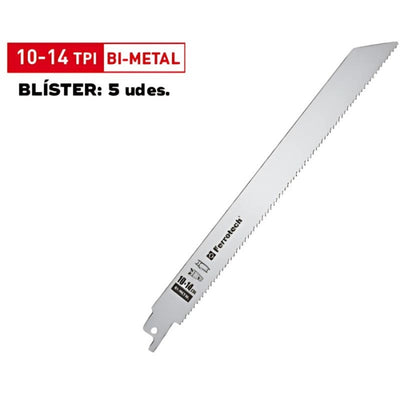 Sierra De Sable BI-MET 225mm 10-14TPI (5 Ud) 27657 FERROTECH N05