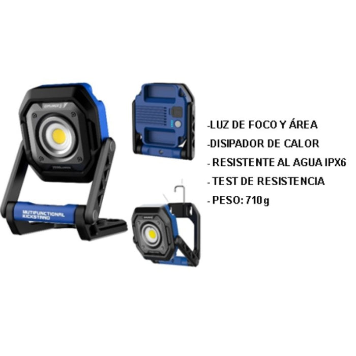 Foco De Trabajo Con Base Ajustable 600/2000Lm Recargable USB-C EXPLORER 43563