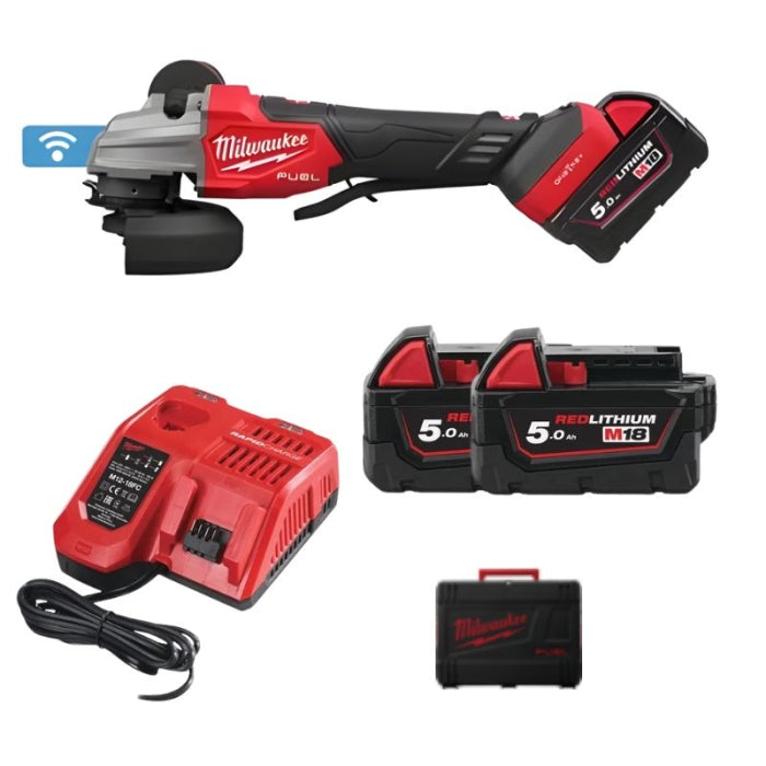 Amoladora Angular de Seguridad M18 FUEL ONE-KEY 125MM CON RAPIDSTOP M18FSAGSVO125X-502X- 4933493553 MILWAUKEE