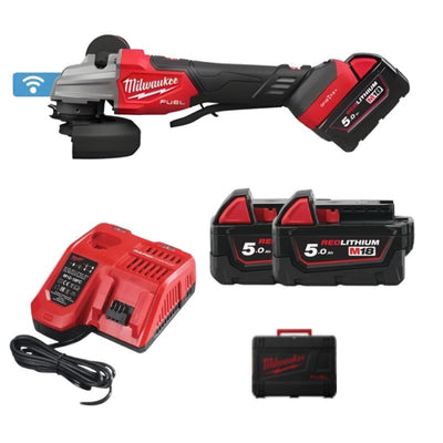 Amoladora Angular de Seguridad M18 FUEL ONE-KEY 125MM CON RAPIDSTOP M18FSAGSVO125X-502X- 4933493553 MILWAUKEE
