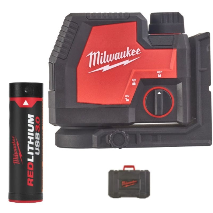 Niver Láser De 2 Lineas Y Plomada REDLITHIUM USB L4CLLP-301C 4933478099 MILWAUKEE