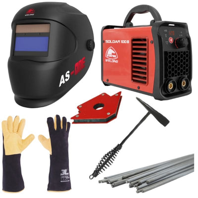 Pack De Soldadura, Grupo GR100B + Mascara AS-ONE + Guantes Soldador Vulcano + Piqueta + Escuadra + 1KG Electrodo 2,5MM STAYER