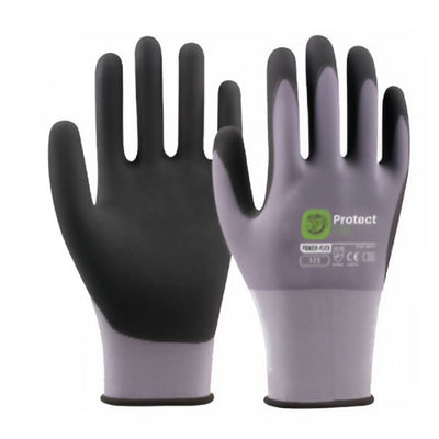 Guante Power-Flex Nitrilo gris-negro T8-M Protect05 28378 N05
