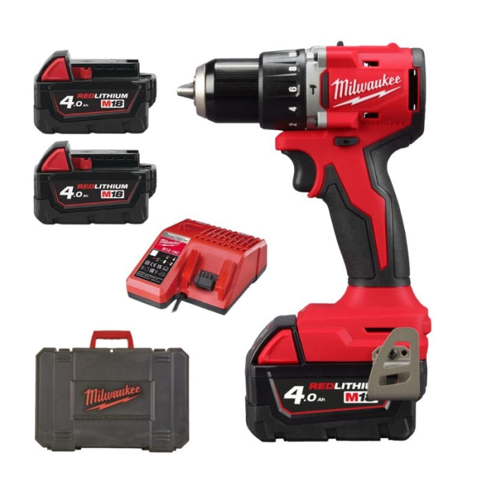 Taladro Percutor Compacto Sin Escobillas M18 M18BLPDRC-402C 4933492824 MILWAUKEE