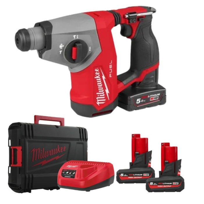 Martillo Combinado SDS-PLUS M12 FUEL 16MM 2 BAT 5Ah M12FHAC16-502X 4933499185 MILWAUKEE