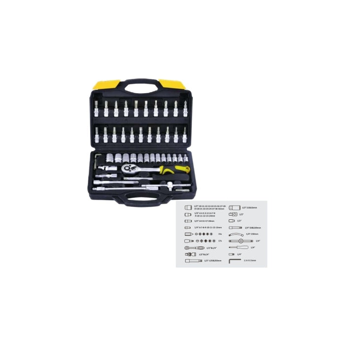 PACKPROMO - JGO 46pz LLAVES DE VASO FERROTECH + LINTERNA FRONTAL EXPLORER + LINTERNA SLIM EXPLORER