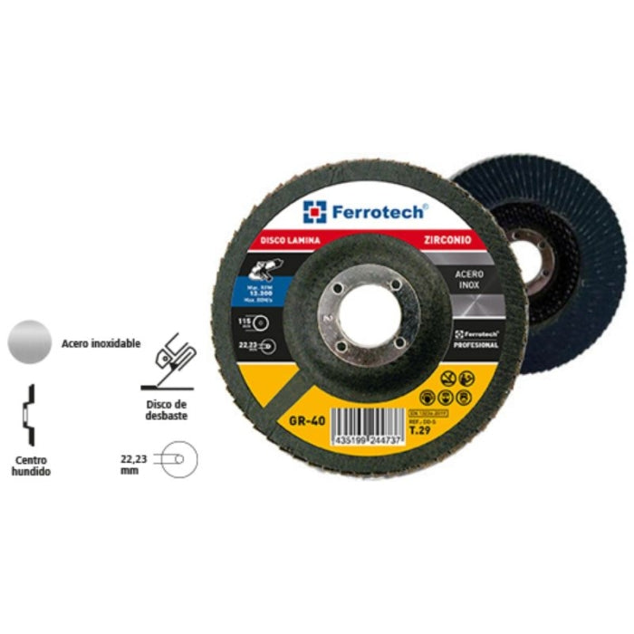 Disco Laminas 125MM G80 CIRCONIO 26547 FERROTECH