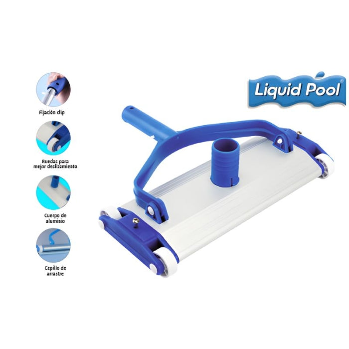 Limpiafondo 4 Ruedas cuerpo aluminio clip C/ Cerdas 34,5x13cm 1,641 FERROTECH