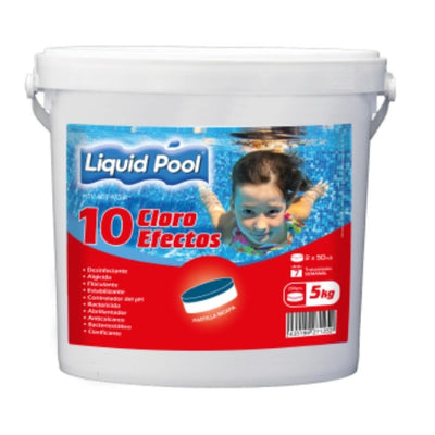 Cloro 10 efectos pastilla bicapa 200grs. 5Kg. CL10E200GR Liquid Pool