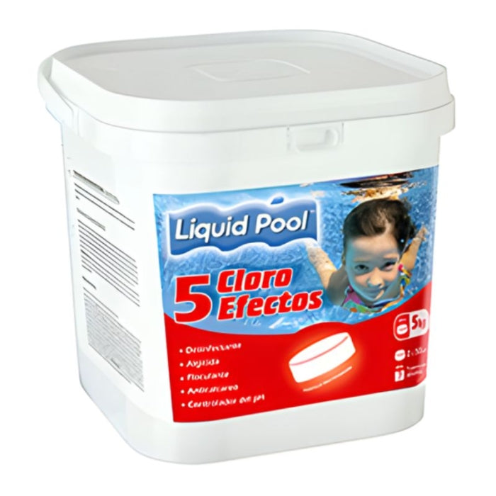 Cloro 5 efectos pastilla 200gr. 10Kg. LQP-007/10K Liquid Pool