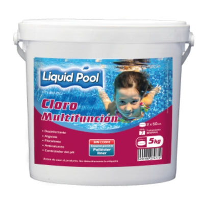 Cloro multifunción. S/cobre, pastilla 200gr. 5Kg. CLMUL-5KG Liquid Pool