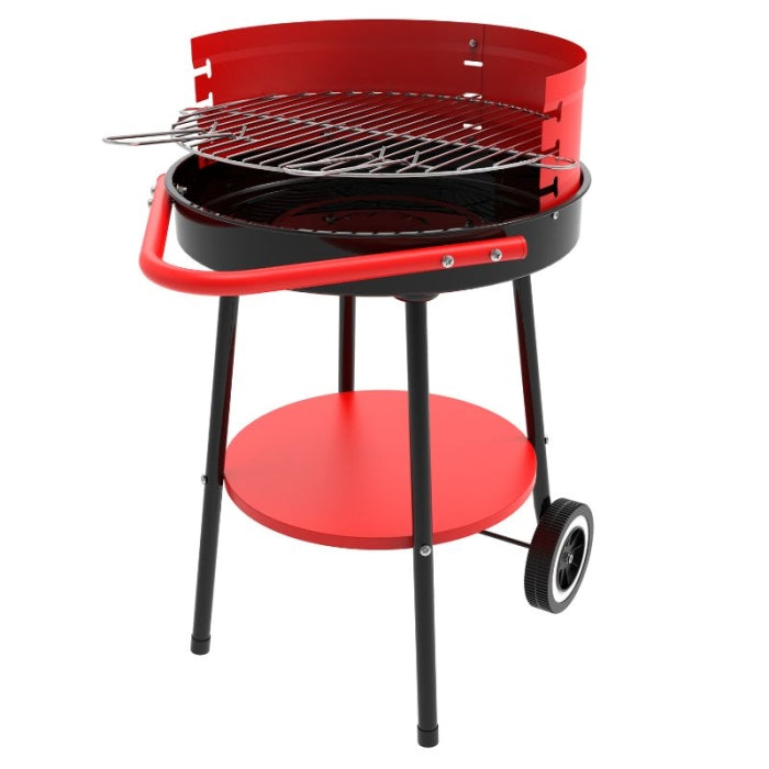 Barbacoa Carbón Redonda Con Ruedas 61X50X72 CM NATUUR
