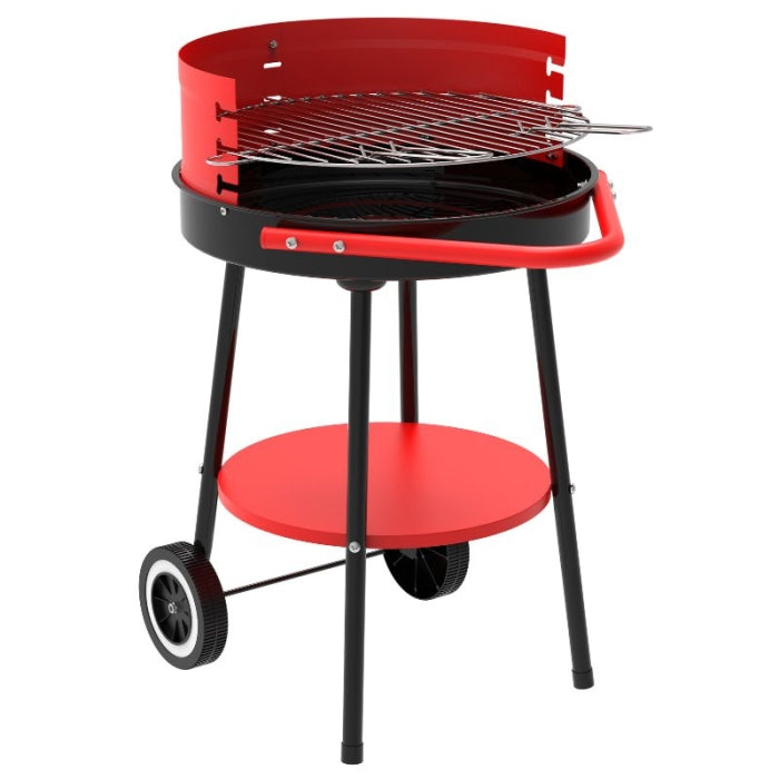 Barbacoa Carbón Redonda Con Ruedas 61X50X72 CM NATUUR