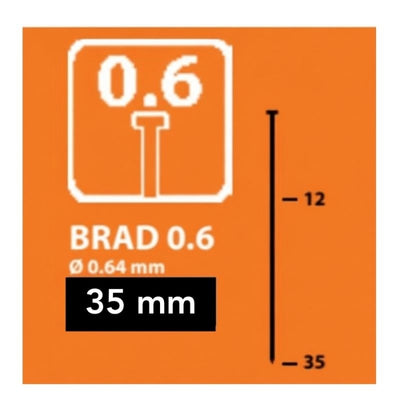 Clavo con cabeza Brad 0.6x35 (10.000)