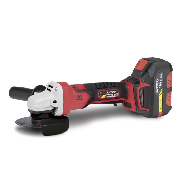 Amoladora Angular Profesional 115mm + 2 Baterías 5.0Ah + Cargador AGB L2025 STAYER