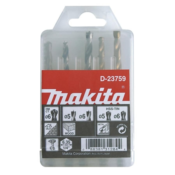 Makita Estuche De Brocas 1/4"  Metal Madera Ladrillo