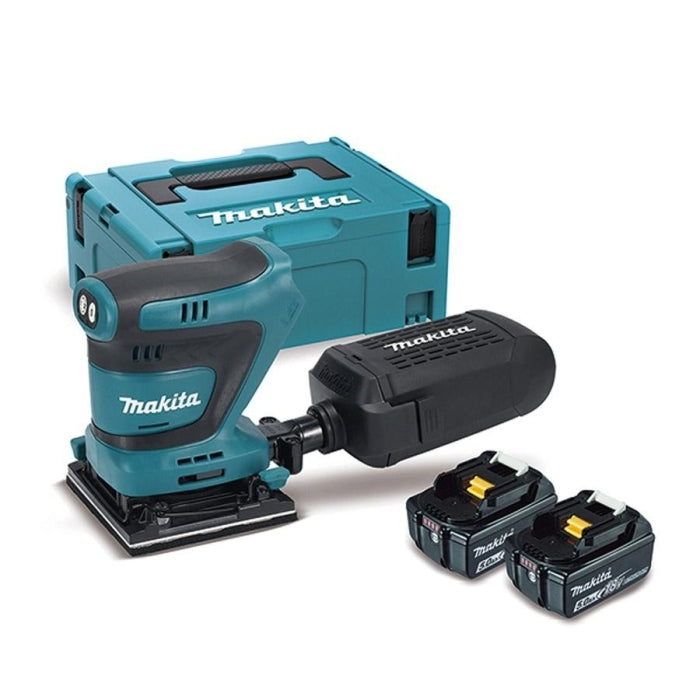 Lijadora Orbital +2  Baterías + Cargador BL 18V LXT 5,0Ah DBO480RTJ MAKITA