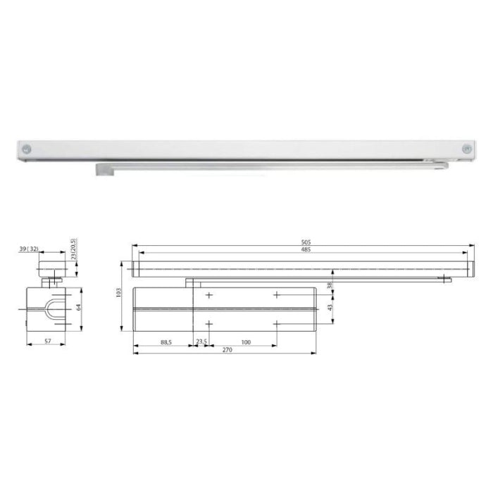 Guía Deslizante Cierrapuerta DC500/DC700----G195 Plata TESA