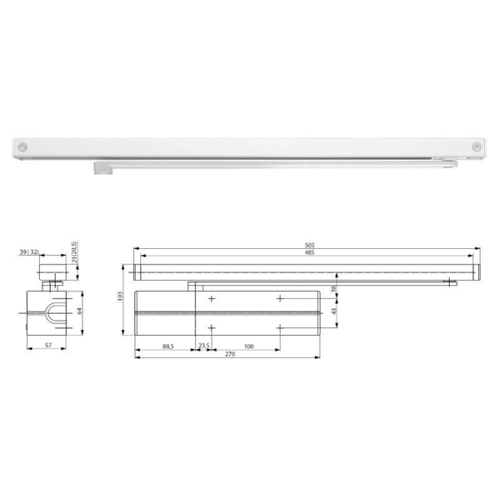 Guía Deslizante Cierrapuerta DC500/DC700----G195 Blanco TESA
