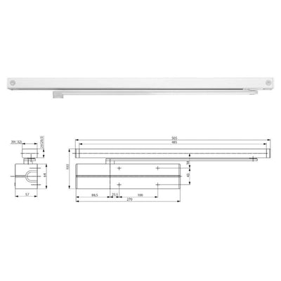 Guía Deslizante Cierrapuerta DC500/DC700----G195 Blanco TESA