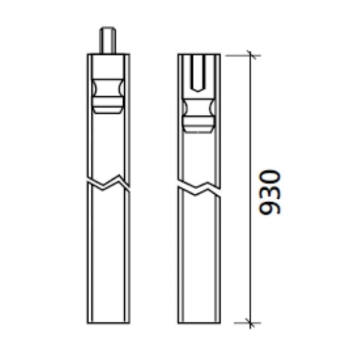 Barra Vertical Antipánico BARV3050 Plata TESA