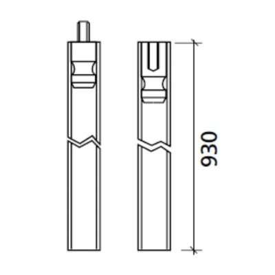 Barra Vertical Antipánico BARV3050 Plata TESA