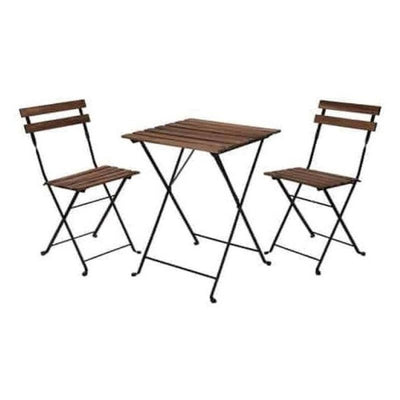 Conjunto Mesa Madera + 2 Sillas Plegables 55x54CM