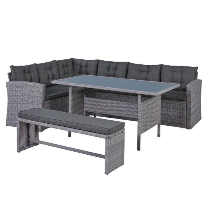 Conjunto Ratán 4 Piezas con Mesa Alta NATUUR