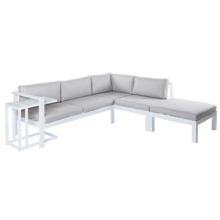 Sofá Jardin Esquinero Aluminio Blanco