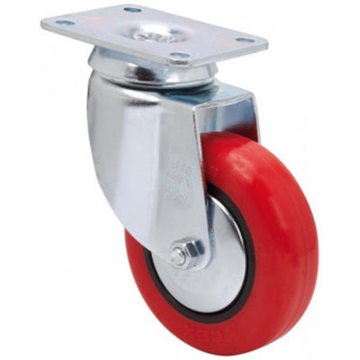 Rueda Poliuretano Rojo 80mm 70Kg ALEX 2-2461