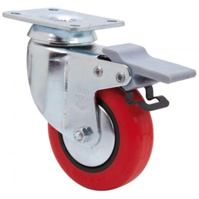 Rueda Poliuretano Rojo 80mm 70Kg ALEX 2-2464