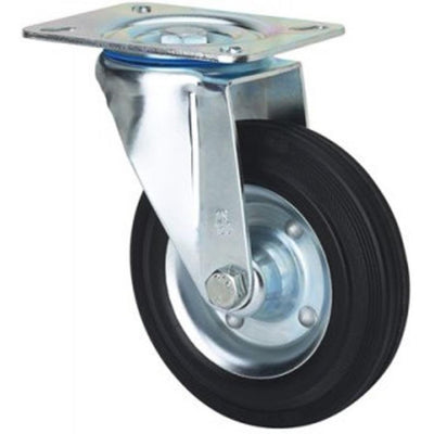 Rueda Goma Negra 80mm 80Kg  ALEX 2-0223