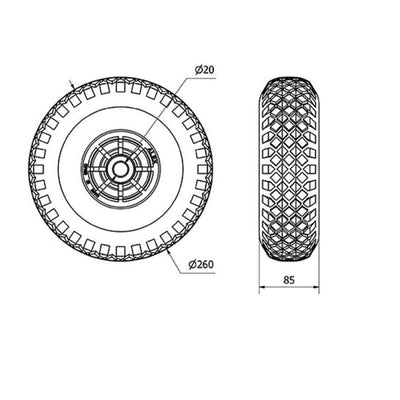 Rueda Neumática Azul 260mm 170Kg  ALEX 4-1243