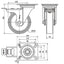 Rueda Poliamix con Freno 150mm 350Kg  ALEX  2-0949