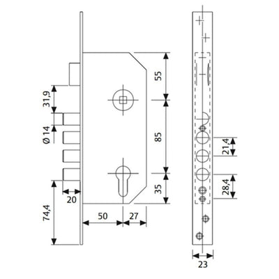 CERRADURA SEGURIDAD R100B/T60LT TESA